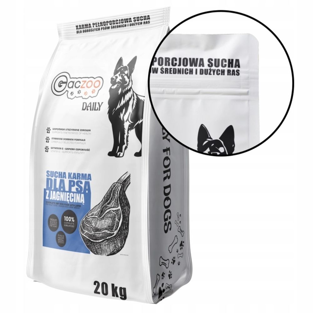 Gaczoo DAILY karma sucha dla psa Jagnięcina 20kg